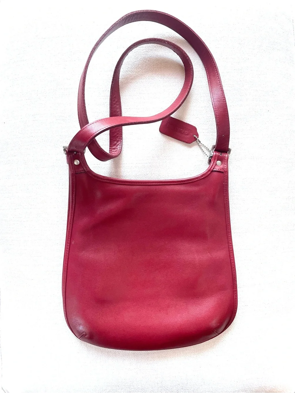 Vintage Coach Legacy Slim Hippie Flap, Red Leather Excellent Condition